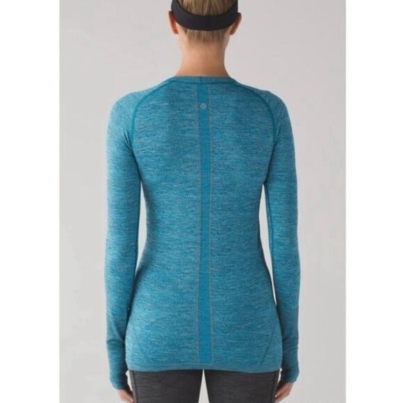 Lululemon Swiftly Tech Long Sleeve Crew Indian Ocean Blue Size 12 - Picture 2 of 9